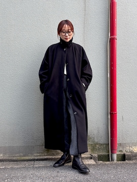 「アイテム（ステンカラーコート）」を使った、蝶ちゃんさん（レディース・158cm）の秋コーディネート