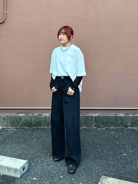 「アイテム（その他シューズ、グレー系）」を使った、蝶ちゃんさん（レディース・158cm）の秋コーディネート