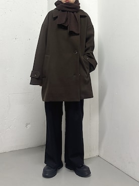 「アイテム（マフラー）」を使った、蝶ちゃんさん（レディース・158cm）の秋コーディネート