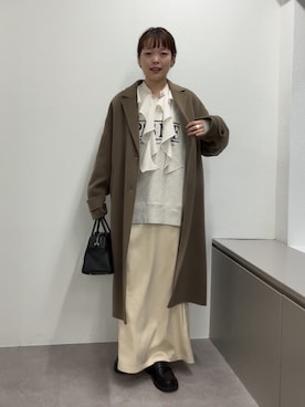 「アイテム（ボストンバッグ）」を使った、manakaさん（レディース・162cm・20代）の冬コーディネート