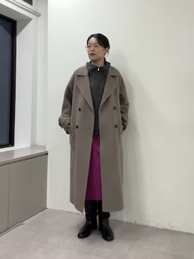 「HERITANOVUM（ヘリテノーム）の【HERITANOVUM】スタンドジップブルゾン（ミリタリージャケット、ブラック系）」を使った、manakaさん（レディース・162cm）の夏コーディネート
