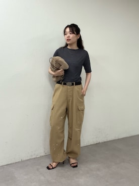 「GALLARDAGALANTE（ガリャルダガランテ）のアイテム（ベルト）」を使った、manakaさん（レディース・162cm）の夏コーディネート