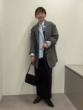 「アイテム（テーラードジャケット）」を使った、manakaさん（レディース・162cm）の冬コーディネート