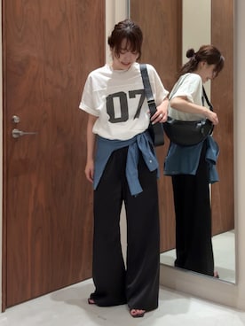 「アイテム（ボディバッグ/ウエストポーチ）」を使った、manakaさん（レディース・162cm・20代）の夏コーディネート