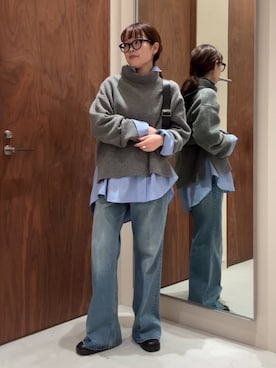 「アイテム（ボディバッグ/ウエストポーチ）」を使った、manakaさん（レディース・162cm）の冬コーディネート