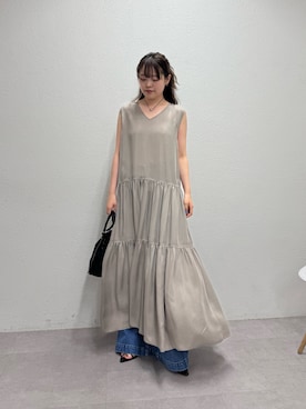 「GALLARDAGALANTE（ガリャルダガランテ）のナローコードチョーカー（ネックレス）」を使った、manakaさん（レディース・162cm）の夏コーディネート