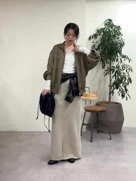 「GALLARDAGALANTE（ガリャルダガランテ）のオンブレチェックシャツ（シャツ/ブラウス、ブルー系）」を使った、manakaさん（レディース・162cm）の夏コーディネート