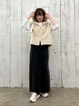 「アイテム（ベスト）」を使った、manakaさん（レディース・162cm）の秋コーディネート
