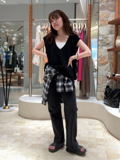 オンブレチェックシャツ