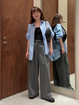 「アイテム（ボディバッグ/ウエストポーチ）」を使った、manakaさん（レディース・162cm）の秋コーディネート