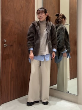 「アイテム（ボディバッグ/ウエストポーチ）」を使った、manakaさん（レディース・162cm・20代）の冬コーディネート