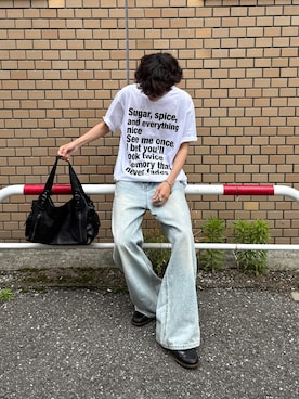 「libertéのアイテム（Tシャツ/カットソー、ホワイト系）」を使った、gucciさん（メンズ・177cm）の夏コーディネート