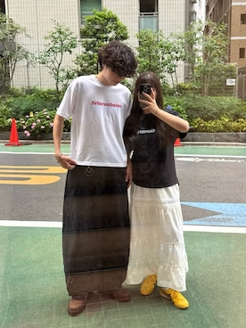 「libertéのアイテム（Tシャツ/カットソー、ホワイト系）」を使った、gucciさん（メンズ・177cm）の夏コーディネート