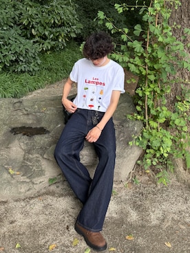 「YOLO（ヨーロ）のアイテム（Tシャツ/カットソー、ホワイト系）」を使った、gucciさん（メンズ・177cm）の夏コーディネート