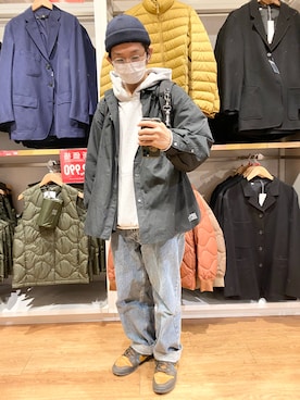 「アイテム（ニットキャップ/ビーニー）」を使った、potehe.higeoさん（メンズ・172cm・30代）の春コーディネート