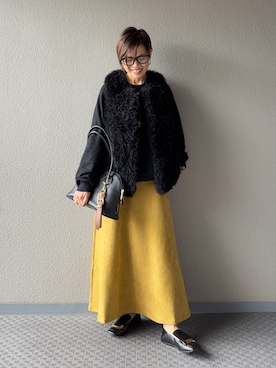 「アイテム（ニット/セーター）」を使った、Yoko  Ishibashiさん（レディース・153cm）の秋コーディネート