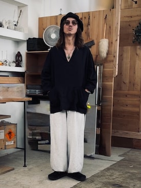 「アイテム（サンダル）」を使った、kazuさん（メンズ・170cm）の秋コーディネート