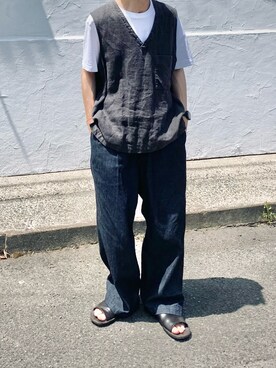 「confect（コンフォクト）のアイテム」を使った、kazuさん（メンズ・170cm）の春コーディネート