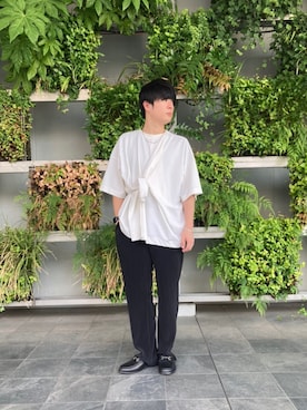 「ビットローファー」｜「アイテム（サンダル）」を使った、tk.TAKEO KIKUCHI 国分寺マルイさん（メンズ・168cm）の夏コーディネート