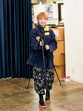 「AMOUR BOX（アムールボックス）のアイテム（シューズ）」を使った、ちゃまさん（レディース・155cm）の秋コーディネート