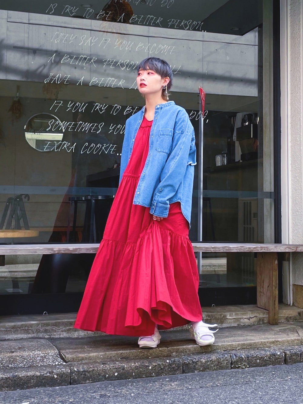 HERENCIA（ヘレンチア）の「バックシャン フリル デニム バンド