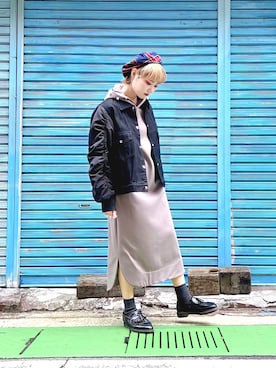 「チェック柄に恋してる」｜「アイテム（デニムジャケット）」を使った、ちゃまさん（レディース・155cm）の秋コーディネート