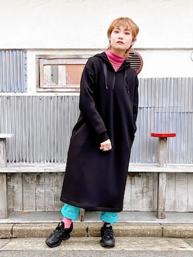 「doublet（ダブレット）のアイテム（パンツ）」を使った、ちゃまさん（レディース・155cm）の冬コーディネート