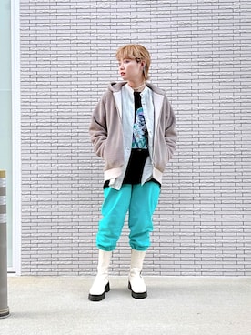 「doublet（ダブレット）のアイテム（パンツ）」を使った、ちゃまさん（レディース・155cm）の秋コーディネート