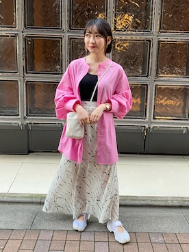 「Kastane（カスタネ）のカップ付きブラキャミ（キャミソール）」を使った、 Mayuさん（レディース・152cm）の夏コーディネート