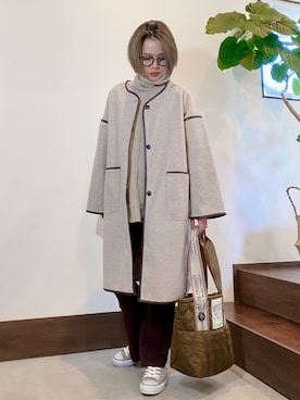 「キルティングバッグ」｜「アイテム（その他アウター）」を使った、𝓜𝓮𝓲❣︎ さん（レディース・158cm）の秋コーディネート