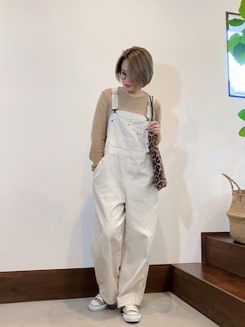 「AIC.（エーアイシー）のアイテム（オールインワン・サロペット）」を使った、𝓜𝓮𝓲❣︎ さん（レディース・158cm）の秋コーディネート