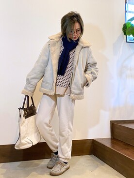 「レトロワンピース」｜「アイテム（ジャケット/アウター）」を使った、𝓜𝓮𝓲❣︎ さん（レディース・158cm）の冬コーディネート