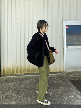 「feepur（フェピュール）のアイテム（チノパンツ）」を使った、𝓜𝓮𝓲❣︎ さん（レディース・158cm）の冬コーディネート