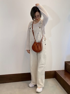 「AIC.（エーアイシー）のアイテム（オールインワン・サロペット）」を使った、𝓜𝓮𝓲❣︎ さん（レディース・158cm）の春コーディネート