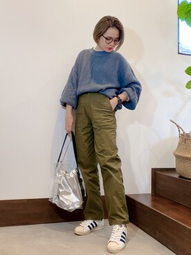 「feepur（フェピュール）のアイテム（チノパンツ）」を使った、𝓜𝓮𝓲❣︎ さん（レディース・158cm）の秋コーディネート