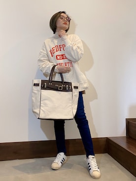 「OMNES（オムネス）のアイテム（バッグ）」を使った、𝓜𝓮𝓲❣︎ さん（レディース・158cm）の春コーディネート