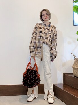 「merlot plus（メルロープリュス）のアイテム」を使った、𝓜𝓮𝓲❣︎ さん（レディース・158cm）の秋コーディネート