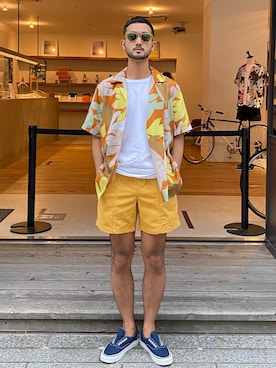 「サタデーズ ニューヨークシティ (Saturdays NYC)」｜「アイテム（パンツ）」を使った、Tomさん（メンズ・172cm）の夏コーディネート