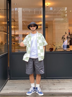 「サタデーズ ニューヨークシティ (Saturdays NYC)」｜「アイテム（帽子）」を使った、Tomさん（メンズ・172cm）の夏コーディネート