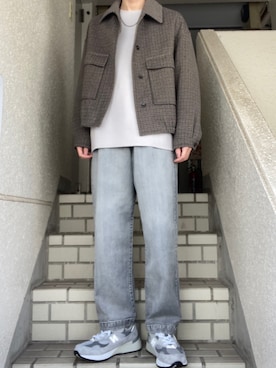 「ショートブルゾン」｜「アイテム（アクセサリー）」を使った、ともきさん（メンズ・171cm）の冬コーディネート