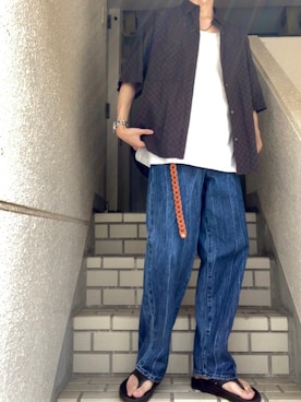 ともきさんの「VINTAGE SLUB STRAIGHT DENIM」を使ったコーディネート