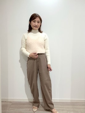 「アイテム（ベスト）」を使った、ゆっかさん（レディース・146cm）の秋コーディネート