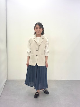 「ジレコーデ」｜ゆっかさん（レディース・146cm・30代）の春コーディネート