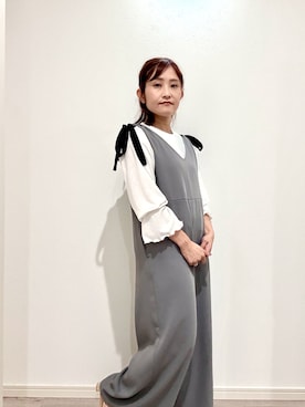 「アイテム（オールインワン・サロペット）」を使った、ゆっかさん（レディース・146cm・30代）の秋コーディネート