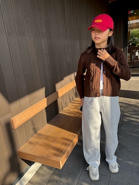 「アイテム（カーディガン/ボレロ）」を使った、cocomamさん（キッズ・151cm）の秋コーディネート