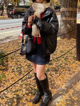 「アイテム（カーディガン/ボレロ）」を使った、Omameさん（レディース・152cm）の秋コーディネート