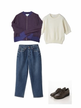「BEAUTY&YOUTH UNITED ARROWS（ビューティーアンドユースユナイテッドアローズ）のアイテム（ニット/セーター、ホワイト系）」を使った、risa  さん（レディース・154cm）の夏コーディネート