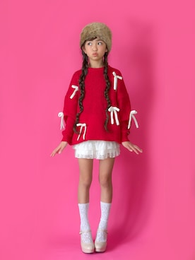 「アイテム（ワンピース）」を使った、りこすずさん（キッズ・137cm）の冬コーディネート