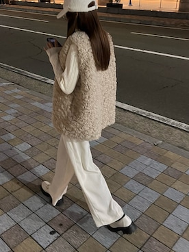 「アイテム（ローファー）」を使った、Suiさん（レディース・161cm）の秋コーディネート