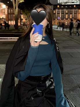 「アイテム（ブローチ/コサージュ）」を使った、Suiさん（レディース・161cm）の秋コーディネート